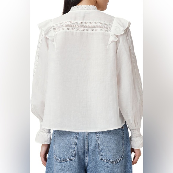 All Saints Heather Lace Trim Top - Picture 3 of 7